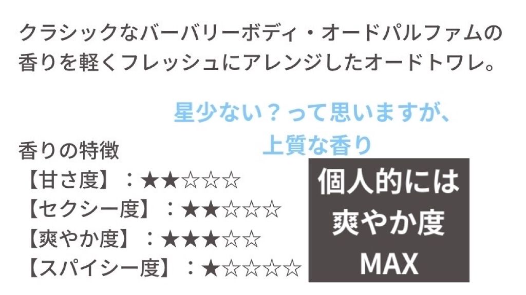 バーバリー・ボディ オードトワレ/Burberry Beauty/香水(レディース)を使ったクチコミ（3枚目）