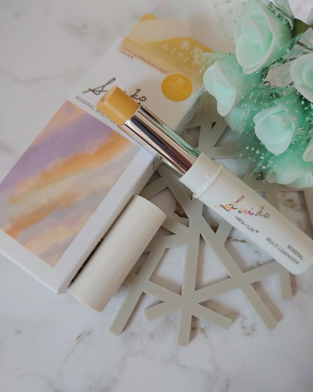 ミネラルマルチルミナイザー/SUIKO HATSUCURE/スティックハイライトを使ったクチコミ(2枚目)