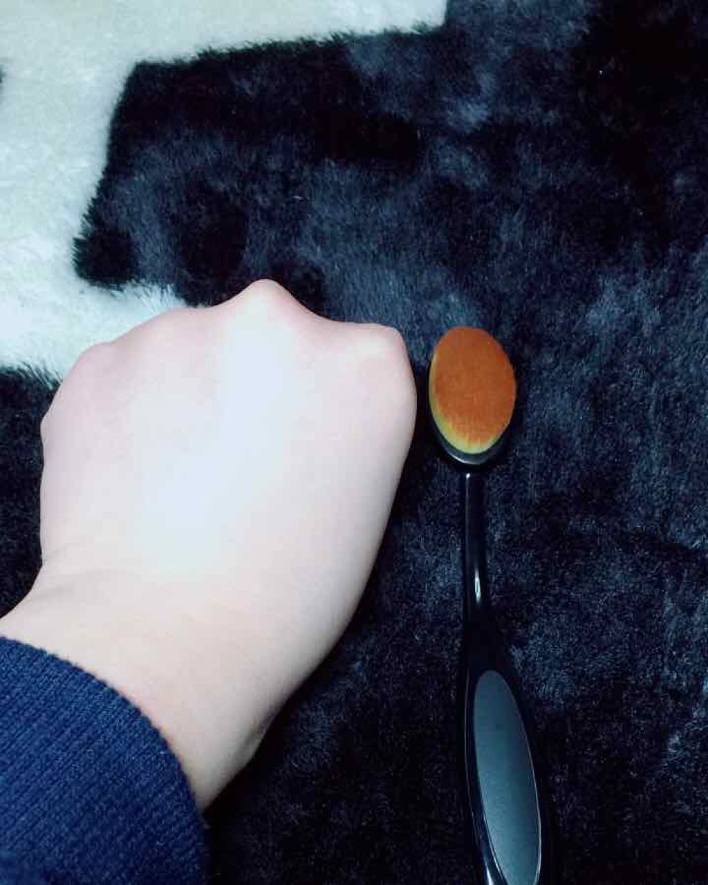 春姫ファンデーションブラシ(オーバル型)/DAISO/メイクブラシを使ったクチコミ（2枚目）