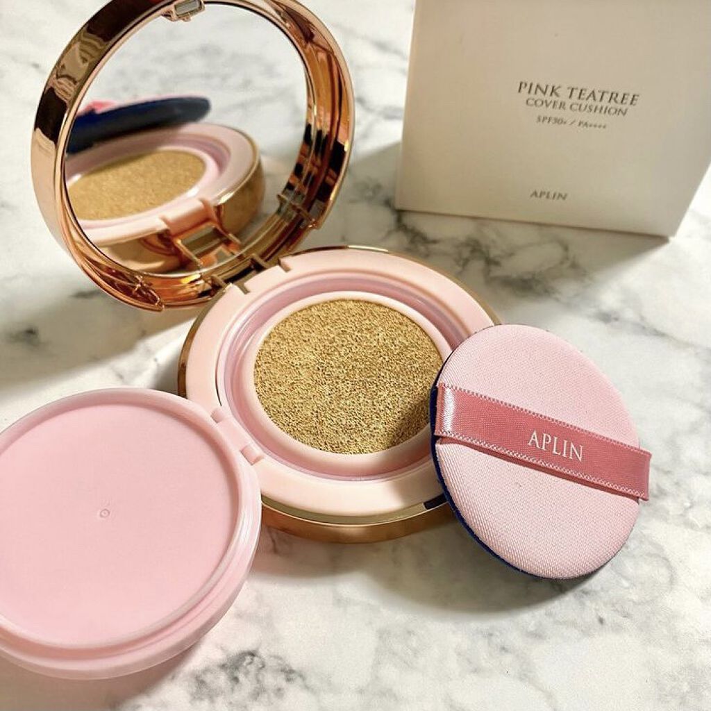 ピンクティーツリーカバークッション/APLIN/クッションファンデーションを使ったクチコミ（2枚目）