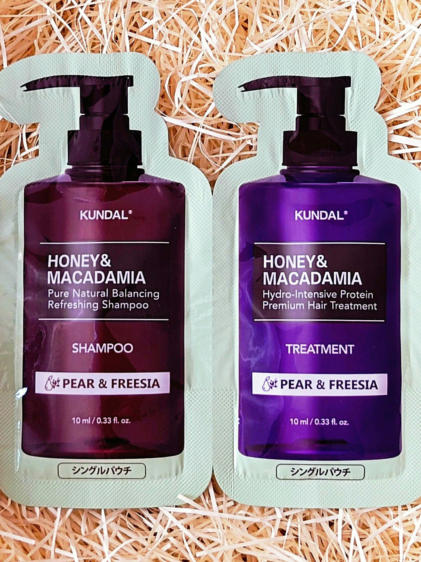 クンダル H&Mシャンプー/ヘアトリートメント ペアー＆フリージア パウチ(シャンプー 10ml+トリートメント 10ml)/KUNDAL/市販シャンプーを使ったクチコミ（1枚目）