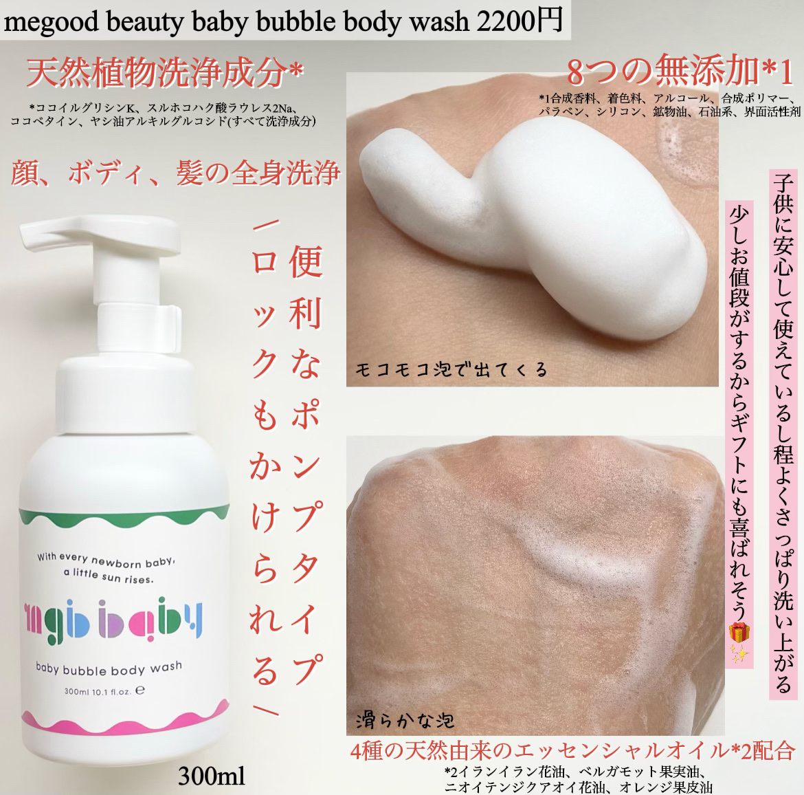 ベビーバブルボディウォッシュ/mgb baby/ボディソープを使ったクチコミ（2枚目）
