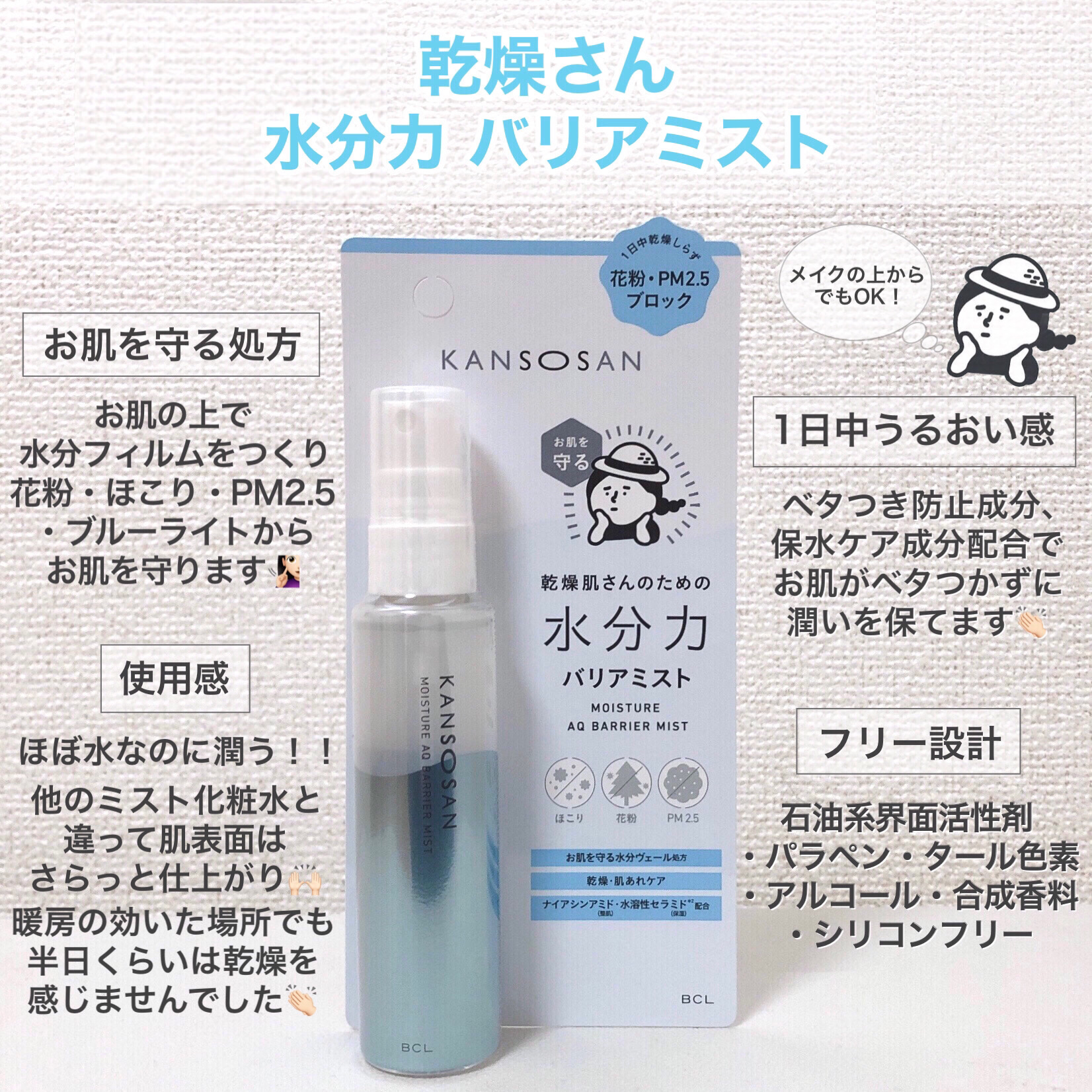 乾燥さん 水分力バリアミスト/乾燥さん/ミスト状化粧水を使ったクチコミ（2枚目）