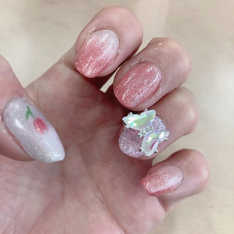 セミキュアジェルネイル（ハンド）/ohora/ネイルシールを使ったクチコミ（3枚目）