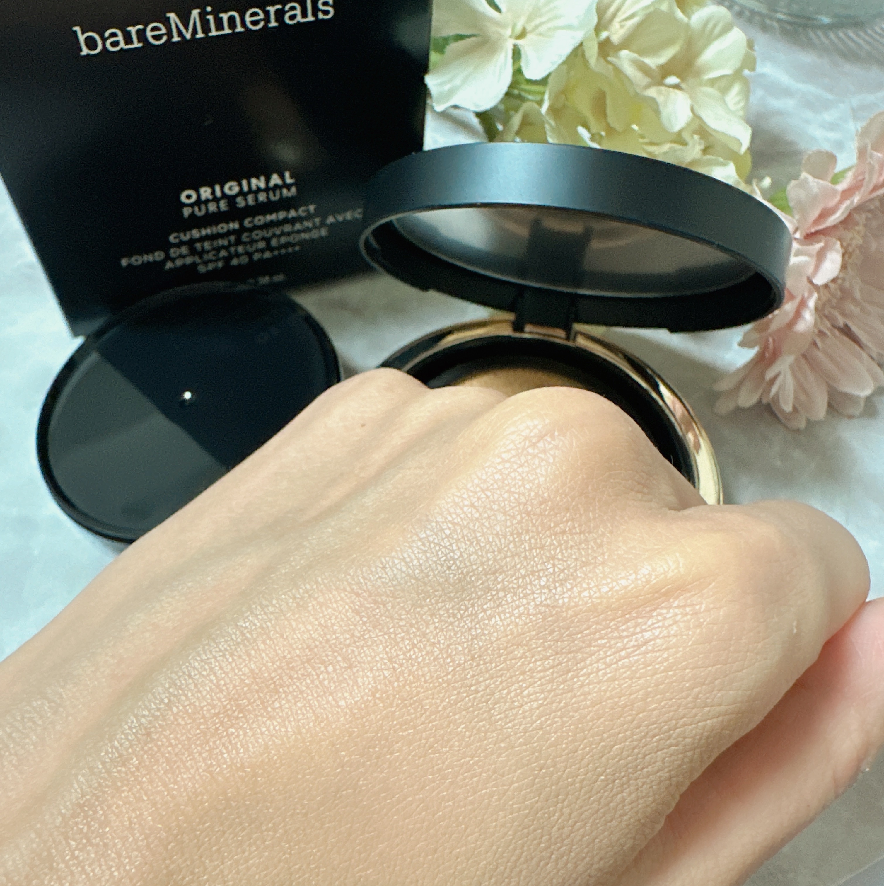 オリジナル ピュア セラム カバーアップ クッション/bareMinerals/クッションファンデーションを使ったクチコミ（3枚目）