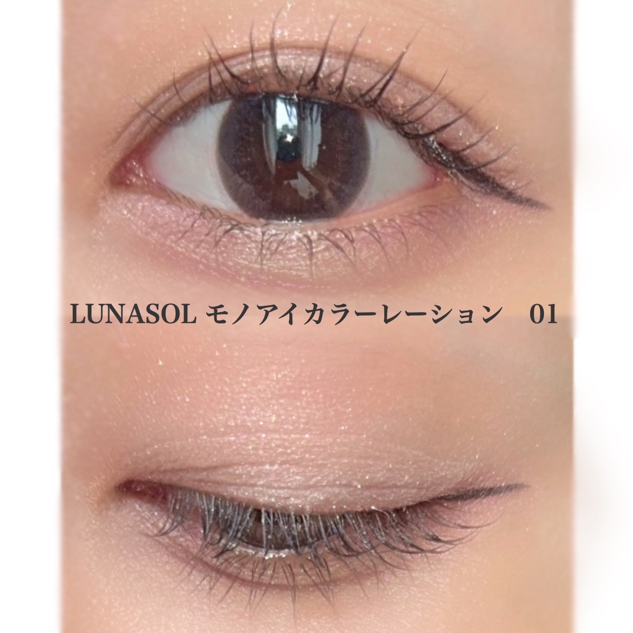 ルナソル モノアイカラーレーション 01 Opal Dust/LUNASOL/単色アイシャドウを使ったクチコミ（3枚目）