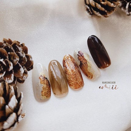 e_nails//フォロバ◎//ネイルとコスメ好きママ on LIPS 「インクネイル💜最近テラコッタ仕込みのインクネイルにハマっており..」(2枚目)