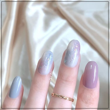 デュカート ナチュラルネイルカラーNのクチコミ「デュカート淡色🩵梅雨っぽニュアンスネイル💅☔️

やり方は画像を参考にしていただければと思いま.....」（3枚目）