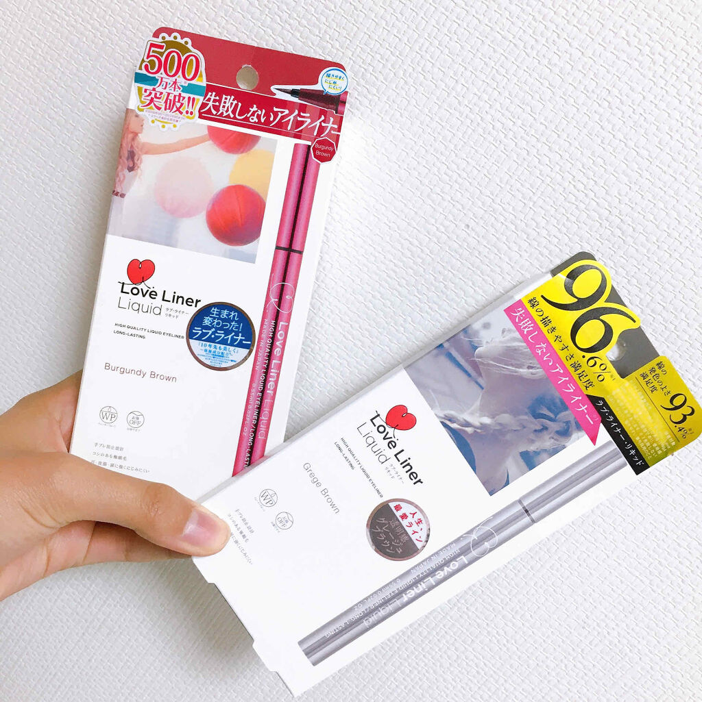 ラブライナー リキッド

バーガンディーブラウン
グレージュブラウン

こちらはセルレと同じようなコスメのアウトレットアエナというお店で549円で購入しました！！

安すぎませんか？

この2色ともう一つブラックが売っていたのですがブラック