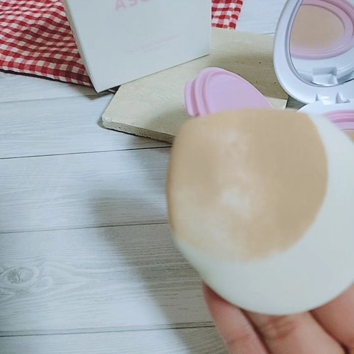デューイーメッシュファンデーション/ASUNE /クッションファンデーションを使ったクチコミ(8枚目)