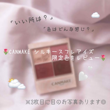 こんにちは、s h a m p o oです🐏
今回は、CANMAKE シルキースフレアイズ 限定05番のレビューをしていこうと思います💕
3枚目のお写真は、iPhone8の外カメで撮影、フィルター無しで