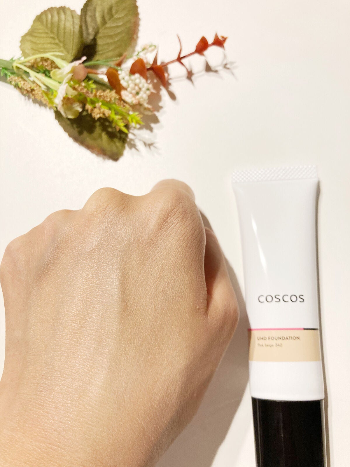UHDファンデーション342(ピンクベージュ)/COSCOS/リキッドファンデーションを使ったクチコミ(4枚目)