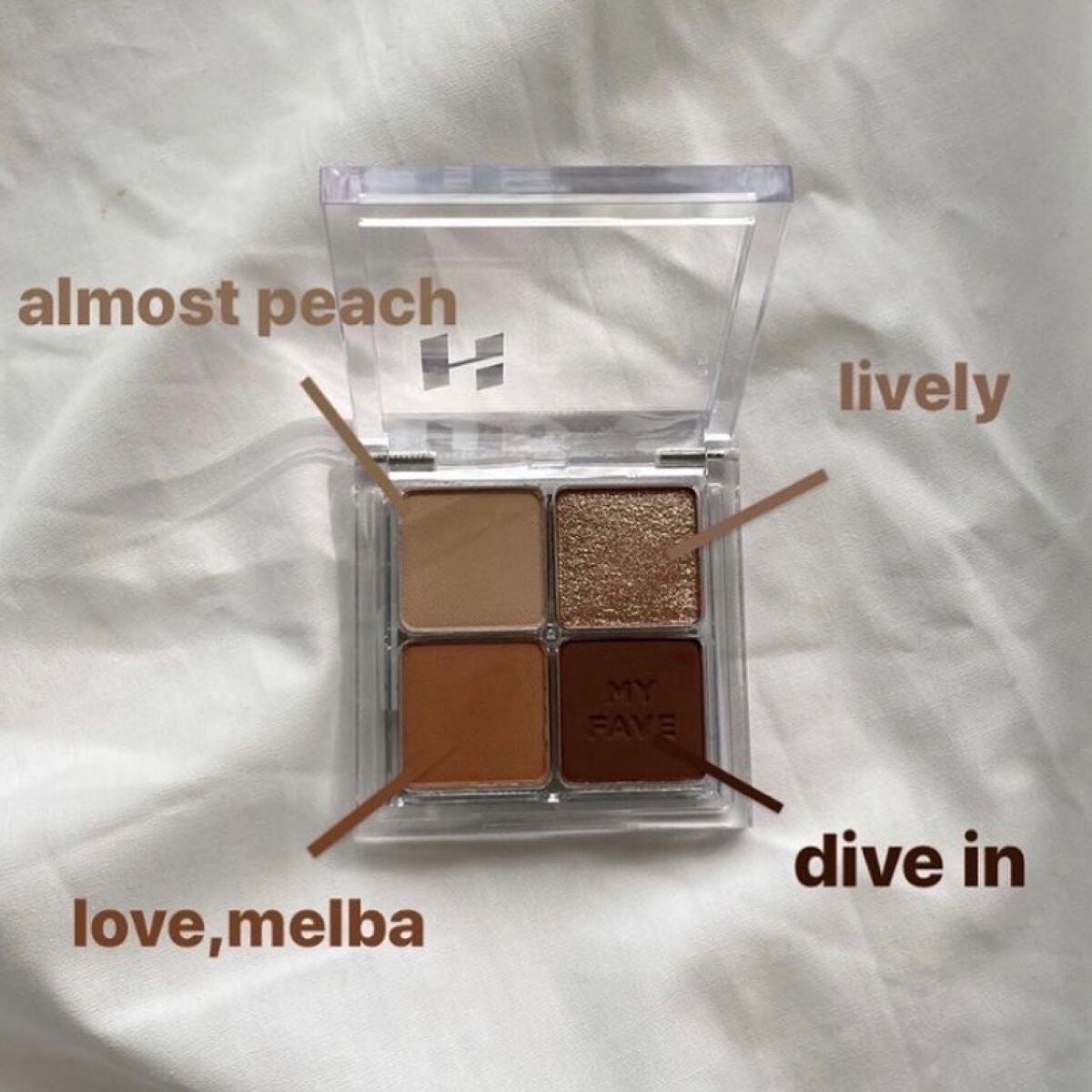 ホリカホリカ マイフェイブシャドウパレット(4カラー)/HOLIKA HOLIKA/アイシャドウパレットを使ったクチコミ(1枚目)