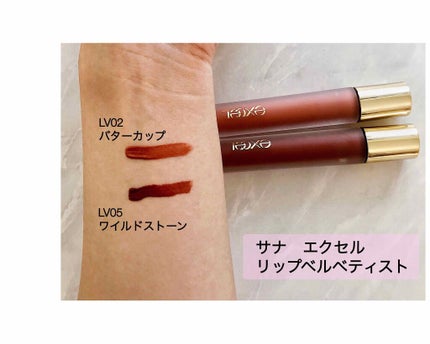 リップベルベティスト LV05 ワイルドストーン/excel/口紅を使ったクチコミ(3枚目)
