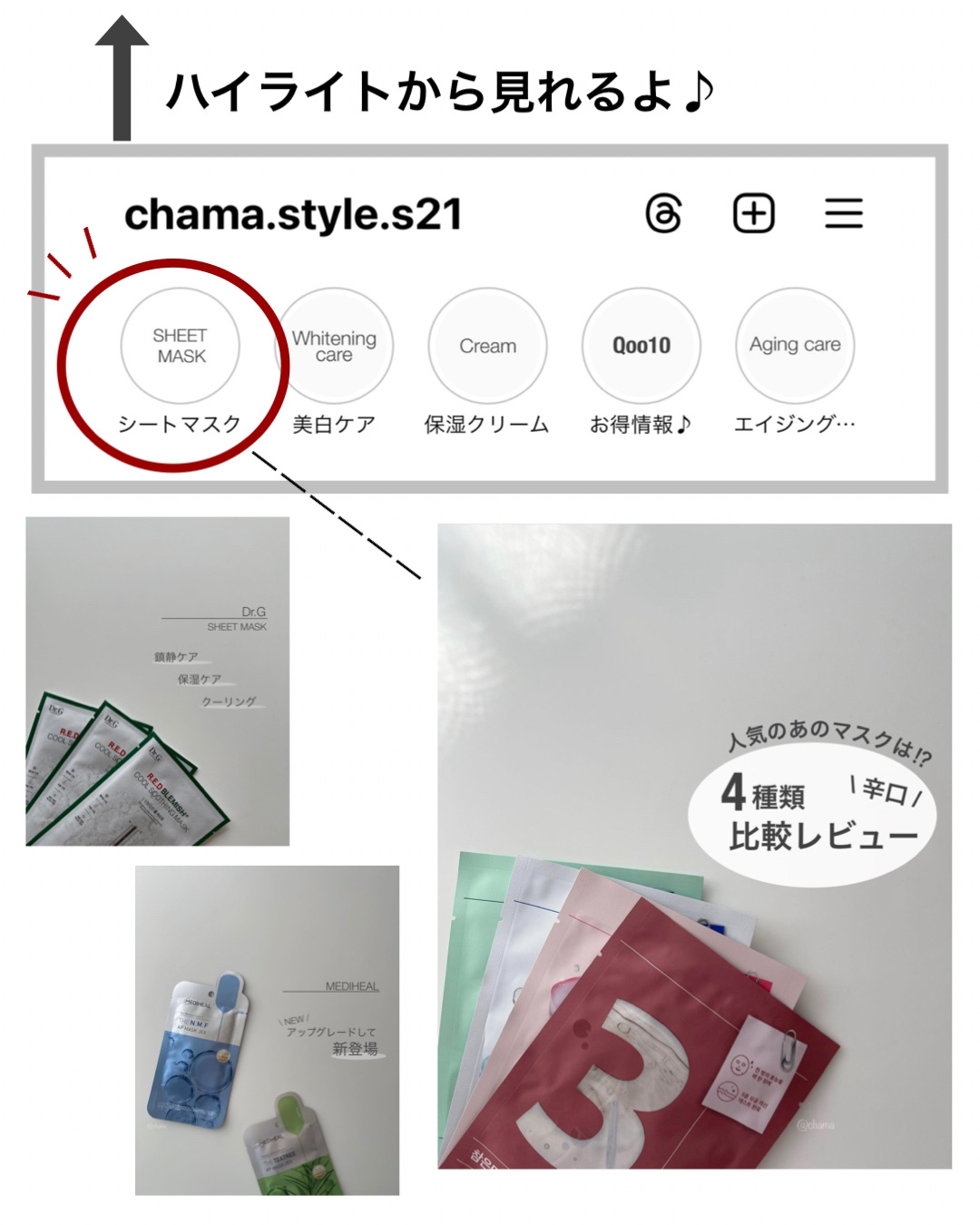 Dr.G・Anua・numbuzin・MEDIHEALのシートマスク・パックを使った