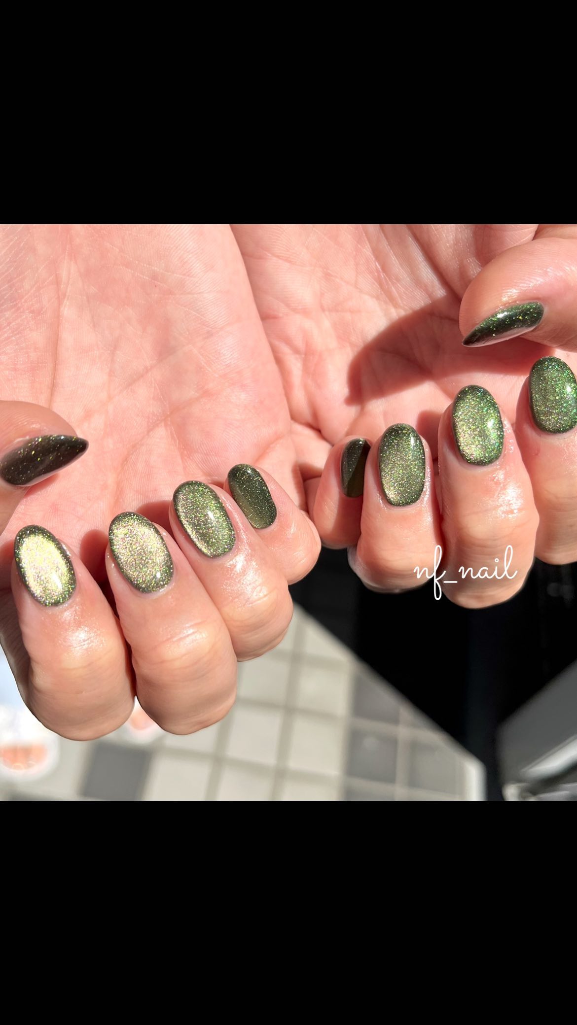 #ネイル,#ジェルネイル,#ニュアンスネイル,#キラキラネイル,#夏ネイル,#マグネットネイル,#緑ネイル,#グリーンネイルのネイルデザイン