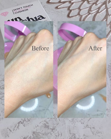 ドントタッチ ガラス ピンククッション 23W With Care/unleashia/クッションファンデーションの画像