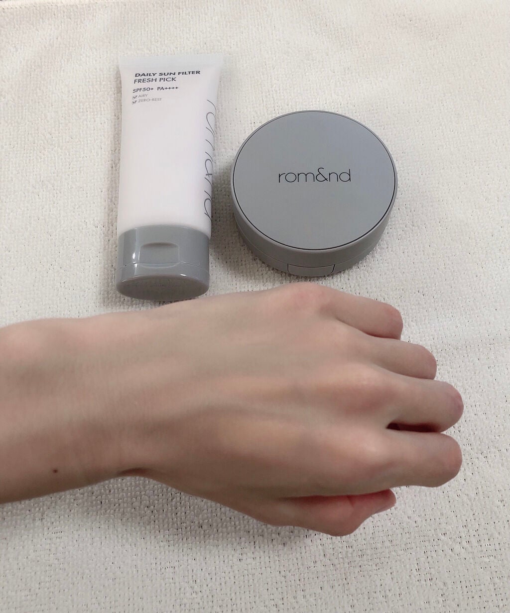 デイリーサンフィルター/rom&nd/化粧下地を使ったクチコミ(4枚目)
