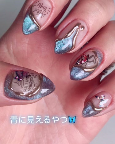 agehagel MAGパウダーのクチコミ「ꫛꫀꪝ✧‧˚ネイル💅✨
超頑張ってやってみた！
いつも素敵なネイルデザインをアップされてる憧れ.....」（3枚目）