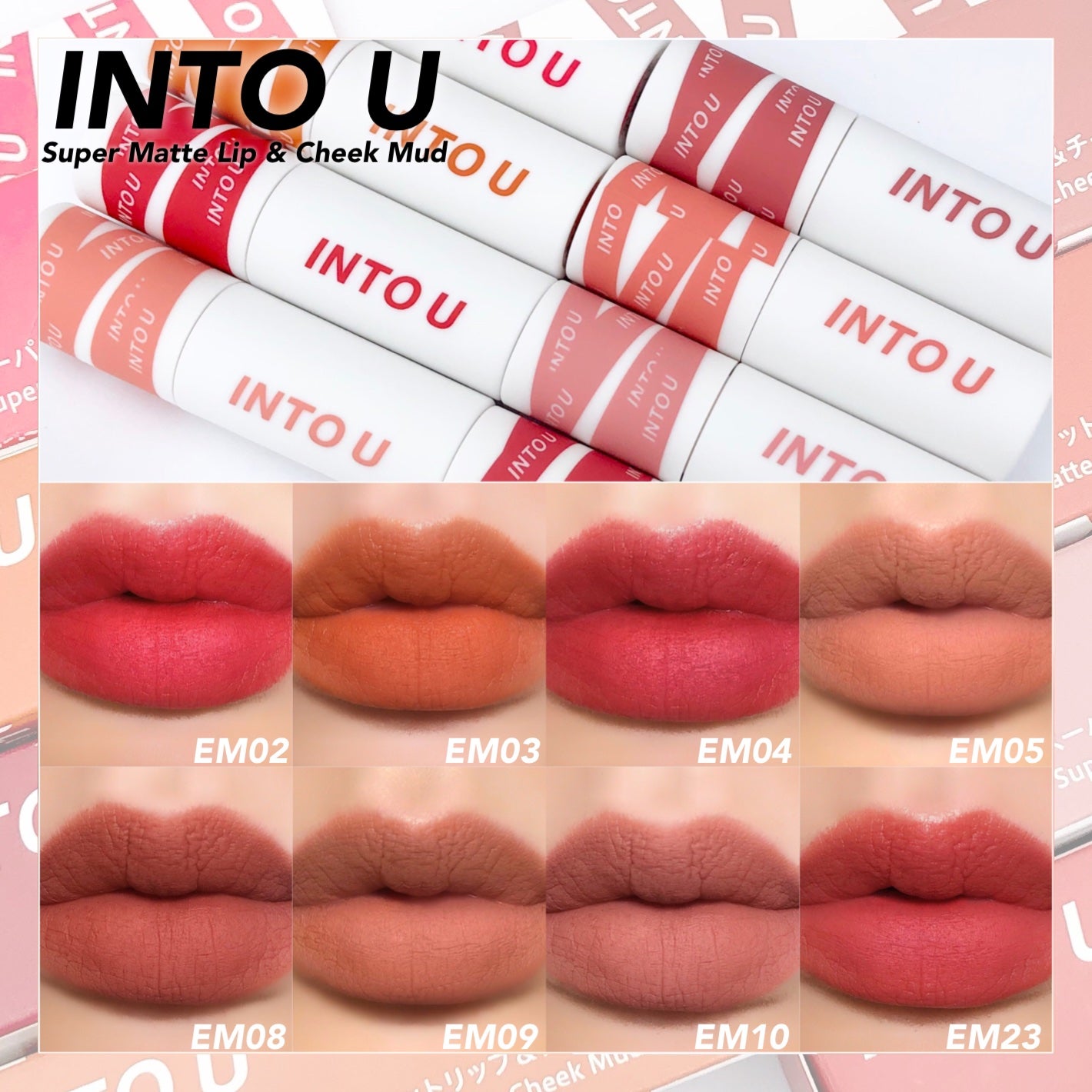 スーパーマットリップ&チークマッド/INTO U/口紅を使ったクチコミ(4枚目)