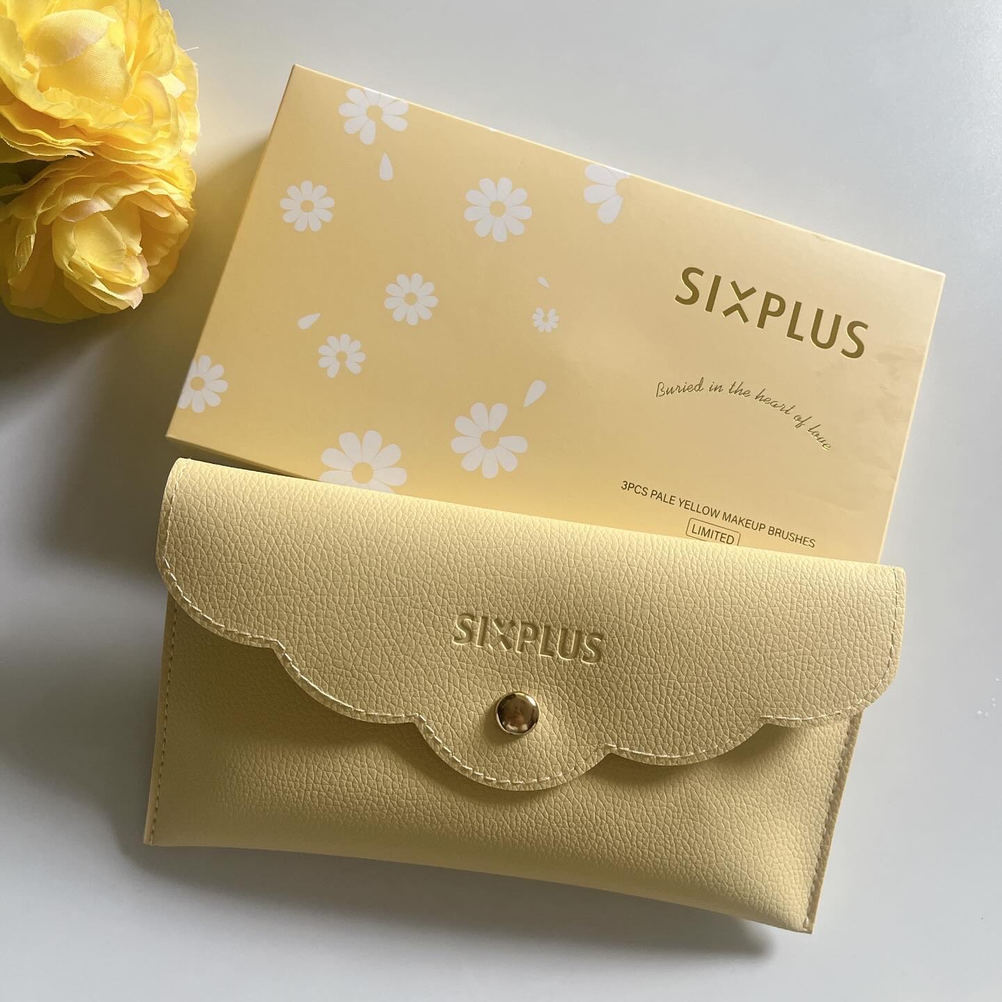 SIXPLUS ペイルイエローメイクブラシ３本セット -Daisyシリーズ/SIXPLUS/メイクブラシを使ったクチコミ（3枚目）