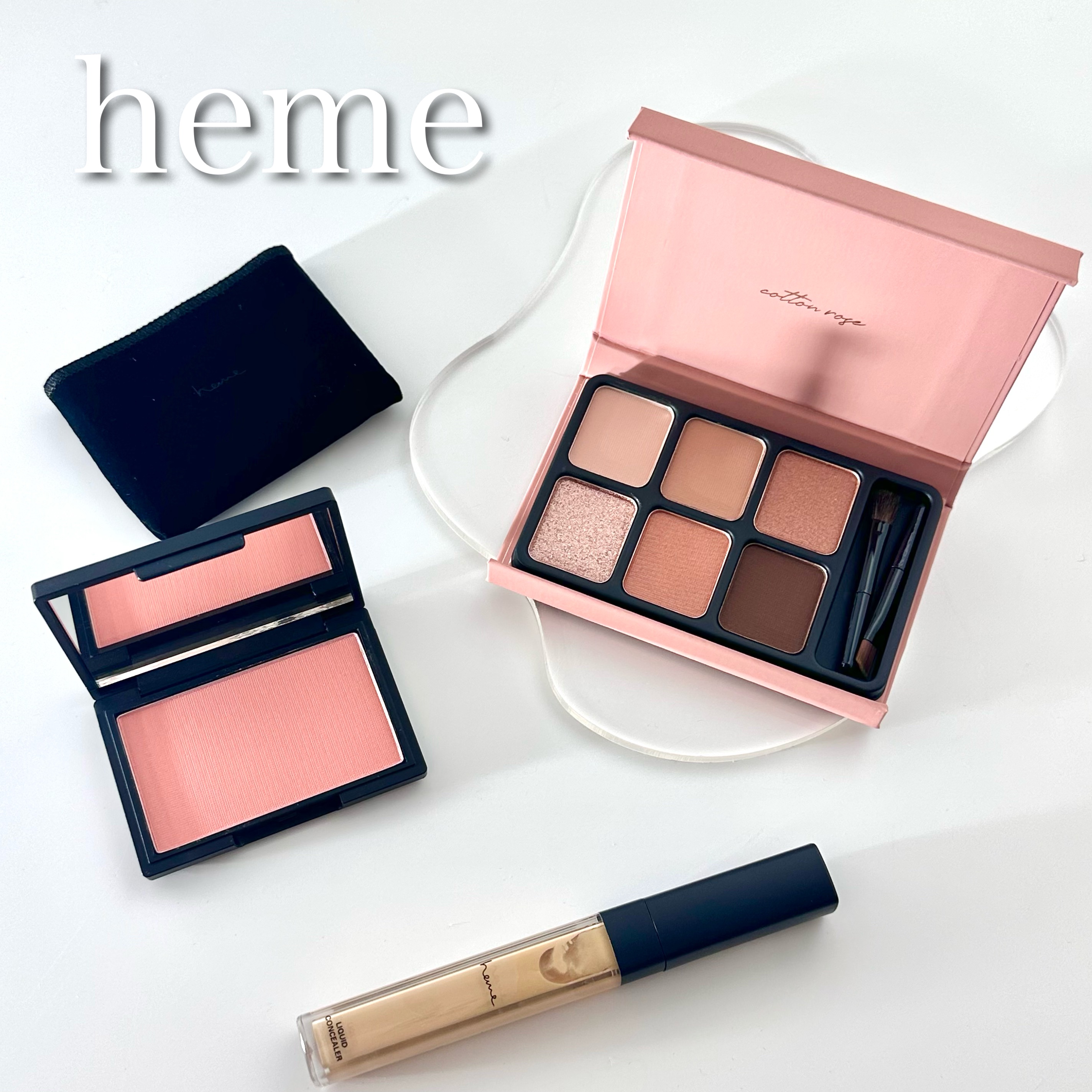 ピュア チーク カラー ロージーピンク/heme/パウダーチークを使ったクチコミ（1枚目）