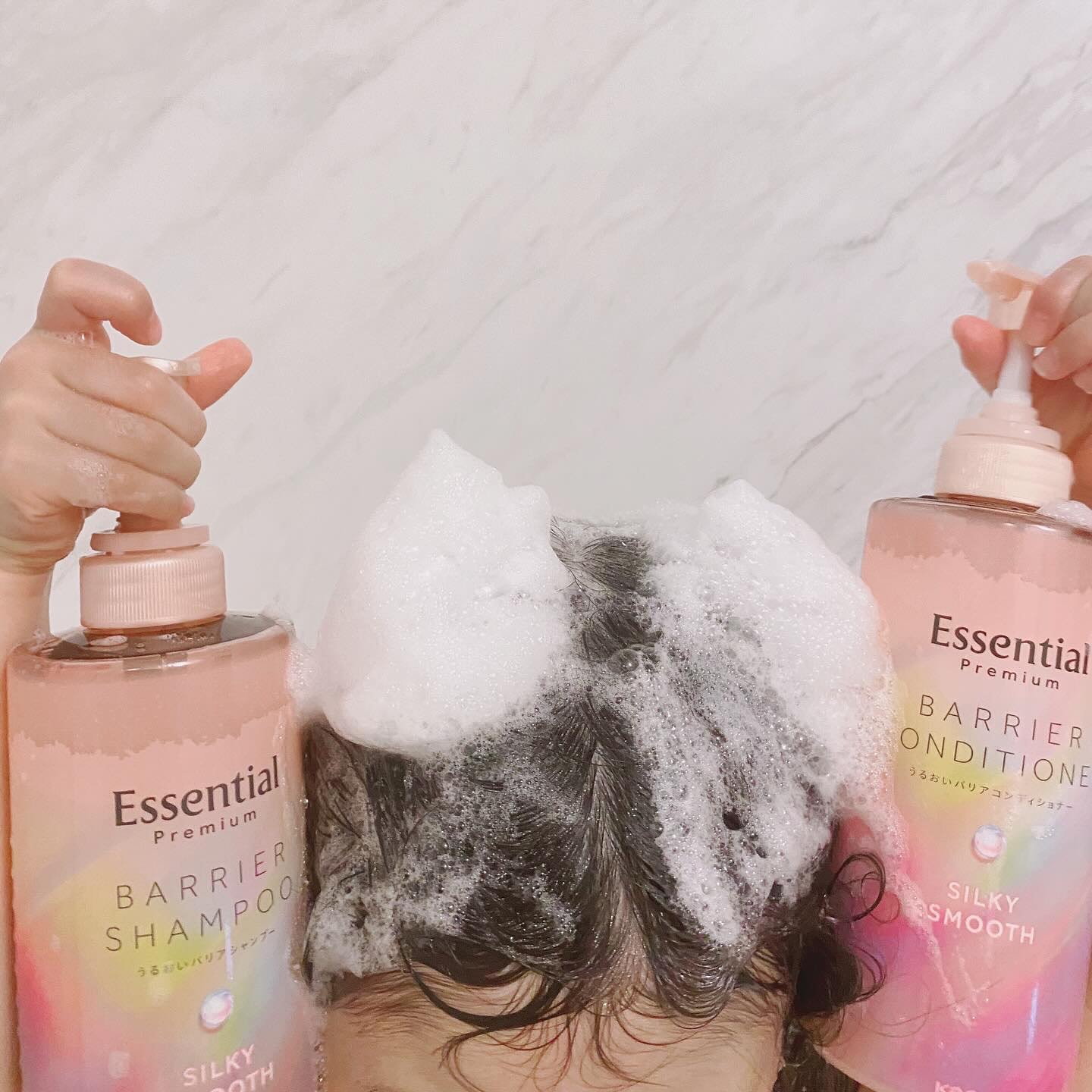 エッセンシャルプレミアム バリアシャンプー・コンディショナー シルキー＆スムース/エッセンシャル/市販シャンプーを使ったクチコミ（2枚目）