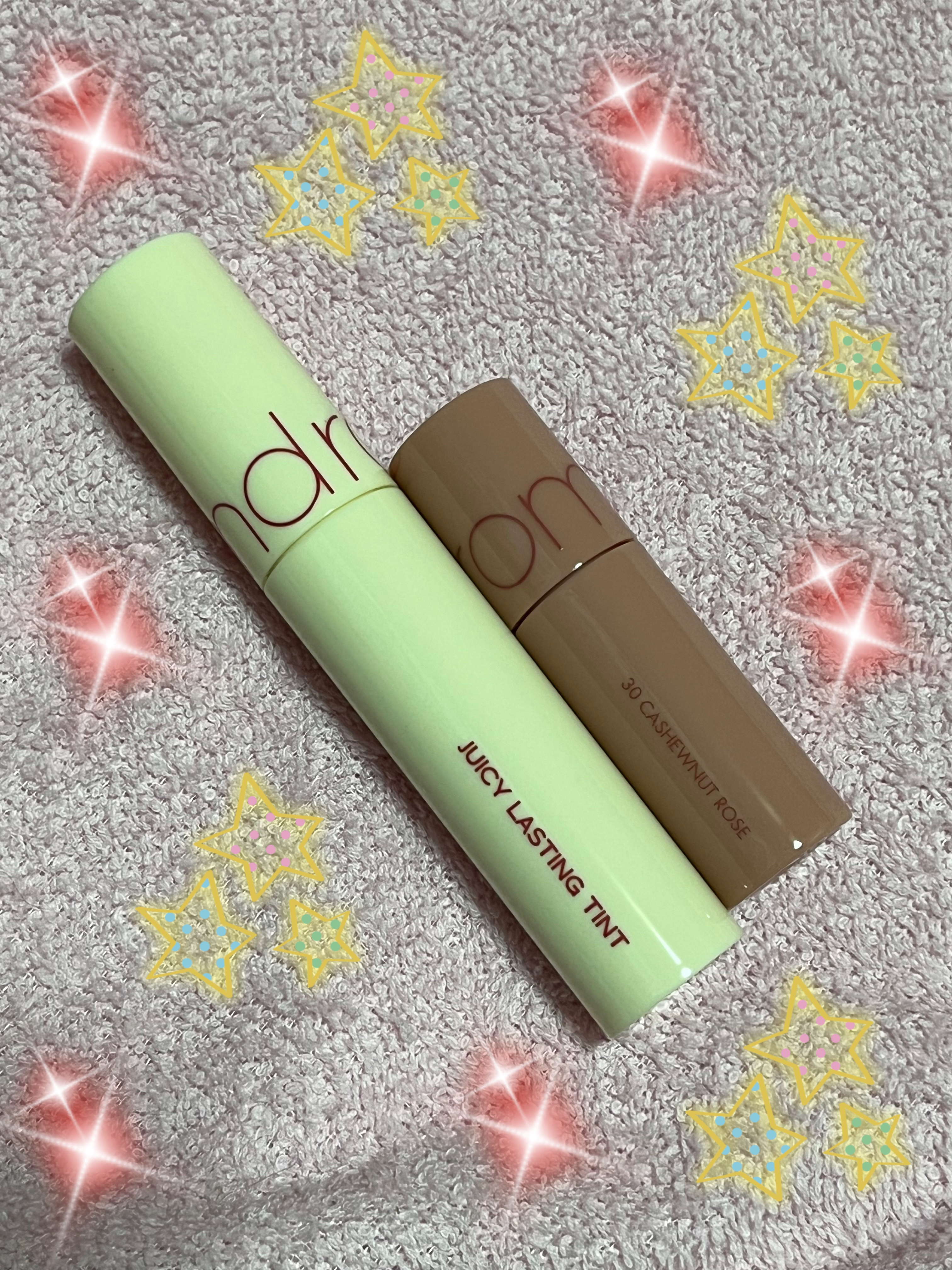 ジューシーラスティングティント ウィズミニセット/rom&nd/リップティントを使ったクチコミ（3枚目）