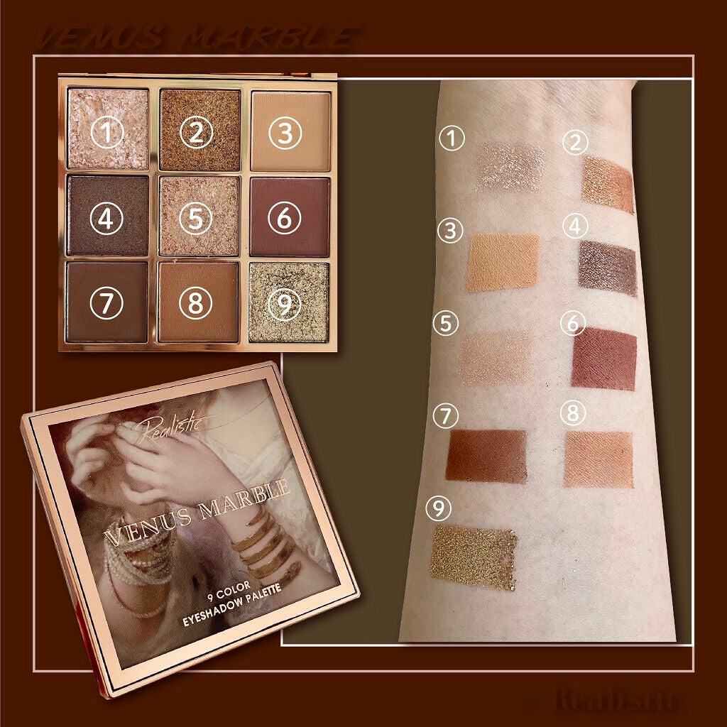 VenusMarble 9色アイシャドウパレット/Venus Marble/アイシャドウパレットを使ったクチコミ(2枚目)
