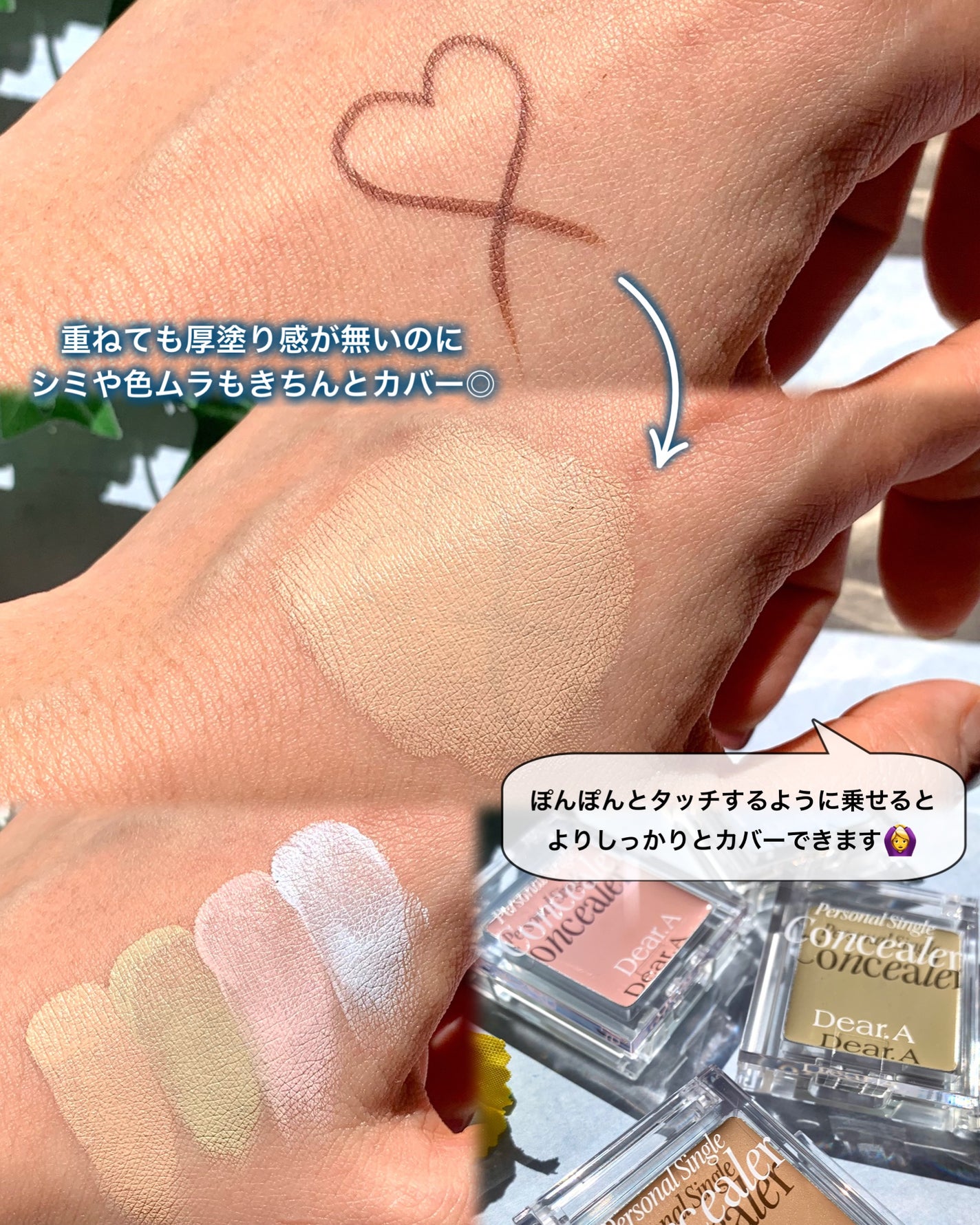 パーソナルシングルコンシーラー/Dear.A/パレットコンシーラーを使ったクチコミ(6枚目)