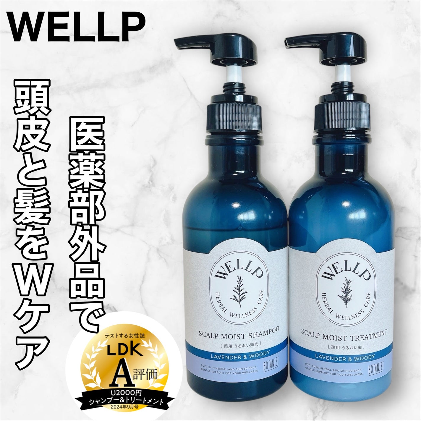 薬用スカルプケアシャンプー/トリートメント モイスト/WELLP/市販シャンプーを使ったクチコミ(1枚目)