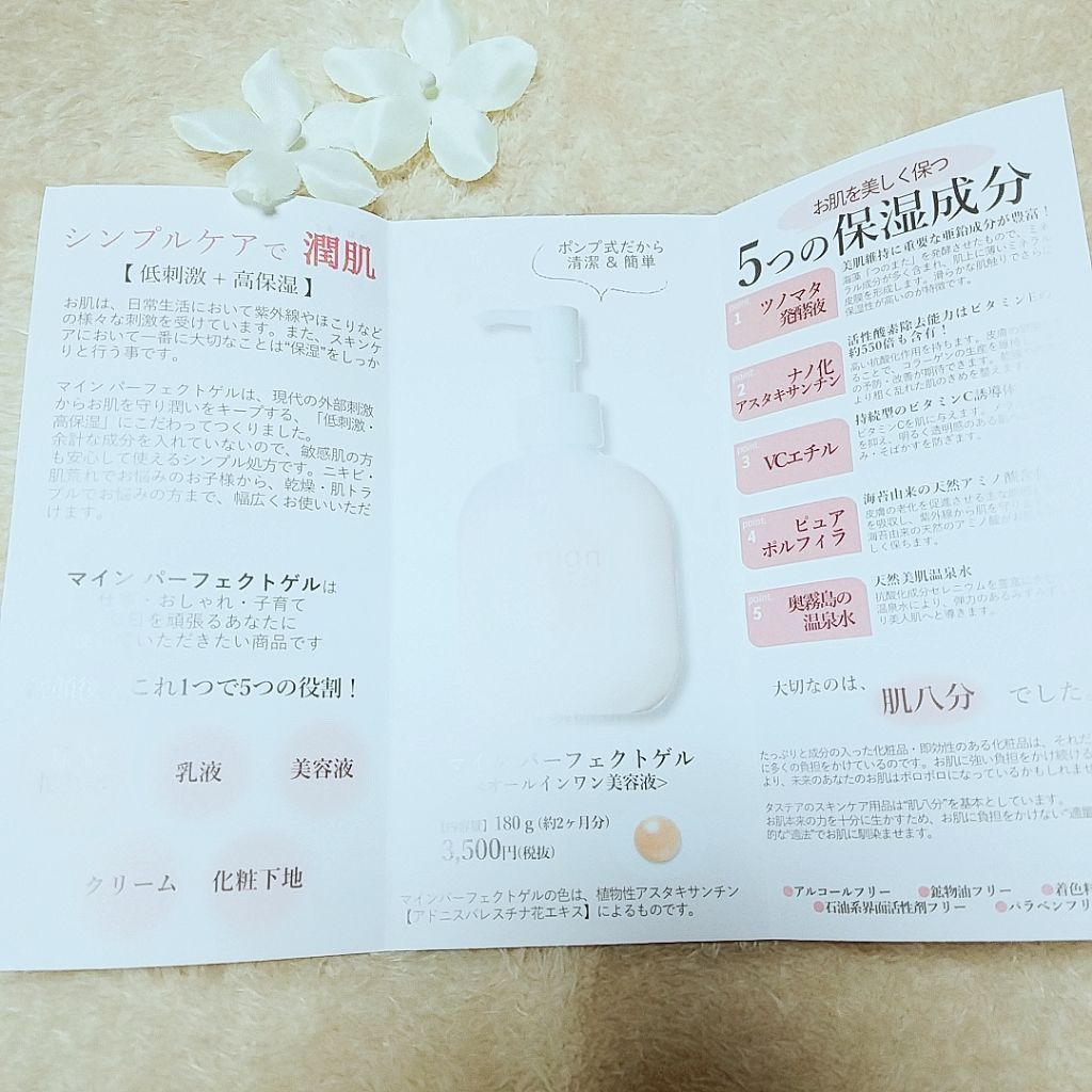 マインパーフェクトゲル<オールインワン美容液>/mign/オールインワン化粧品を使ったクチコミ(3枚目)