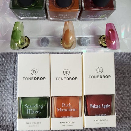 TONE DROP ネイルポリッシュ 023 Sparkling Moss/D-UP/マニキュアを使ったクチコミ(2枚目)