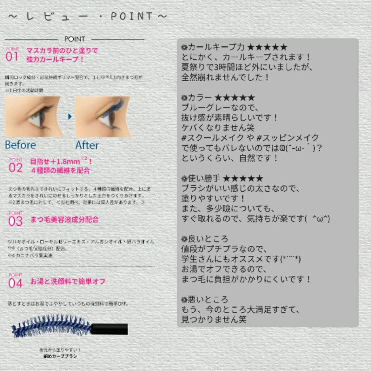 カールキープ マスカラベース/ヒロインメイク/マスカラ下地を使ったクチコミ（2枚目）