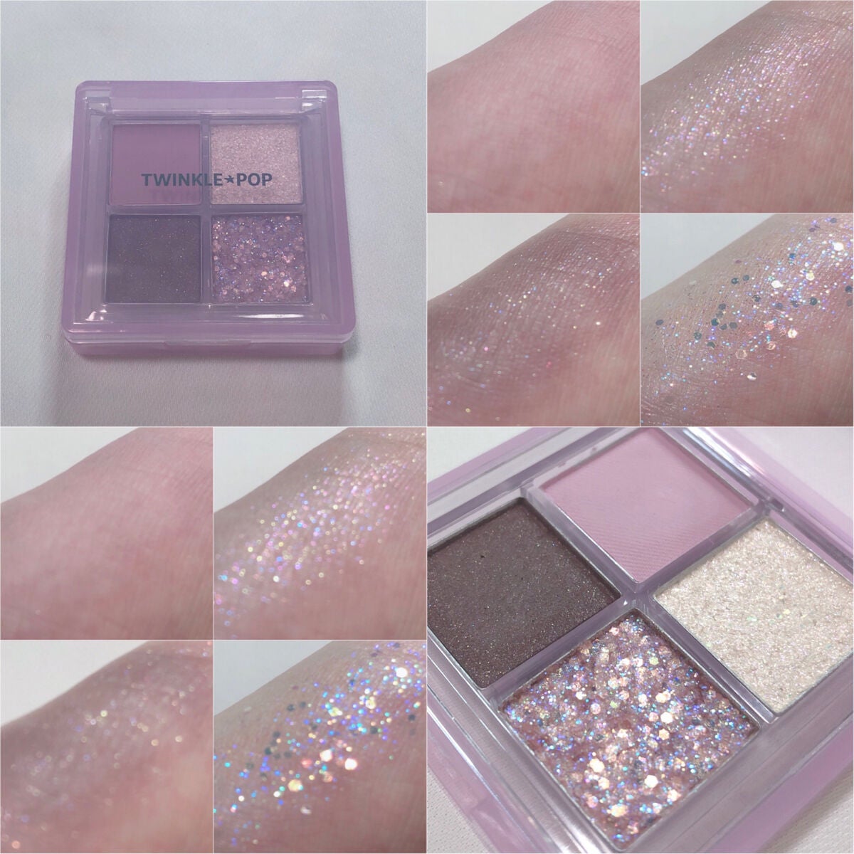 TWINKLE POP Pearl Flex Glitter Eye Palette/CLIO/アイシャドウパレットを使ったクチコミ(2枚目)