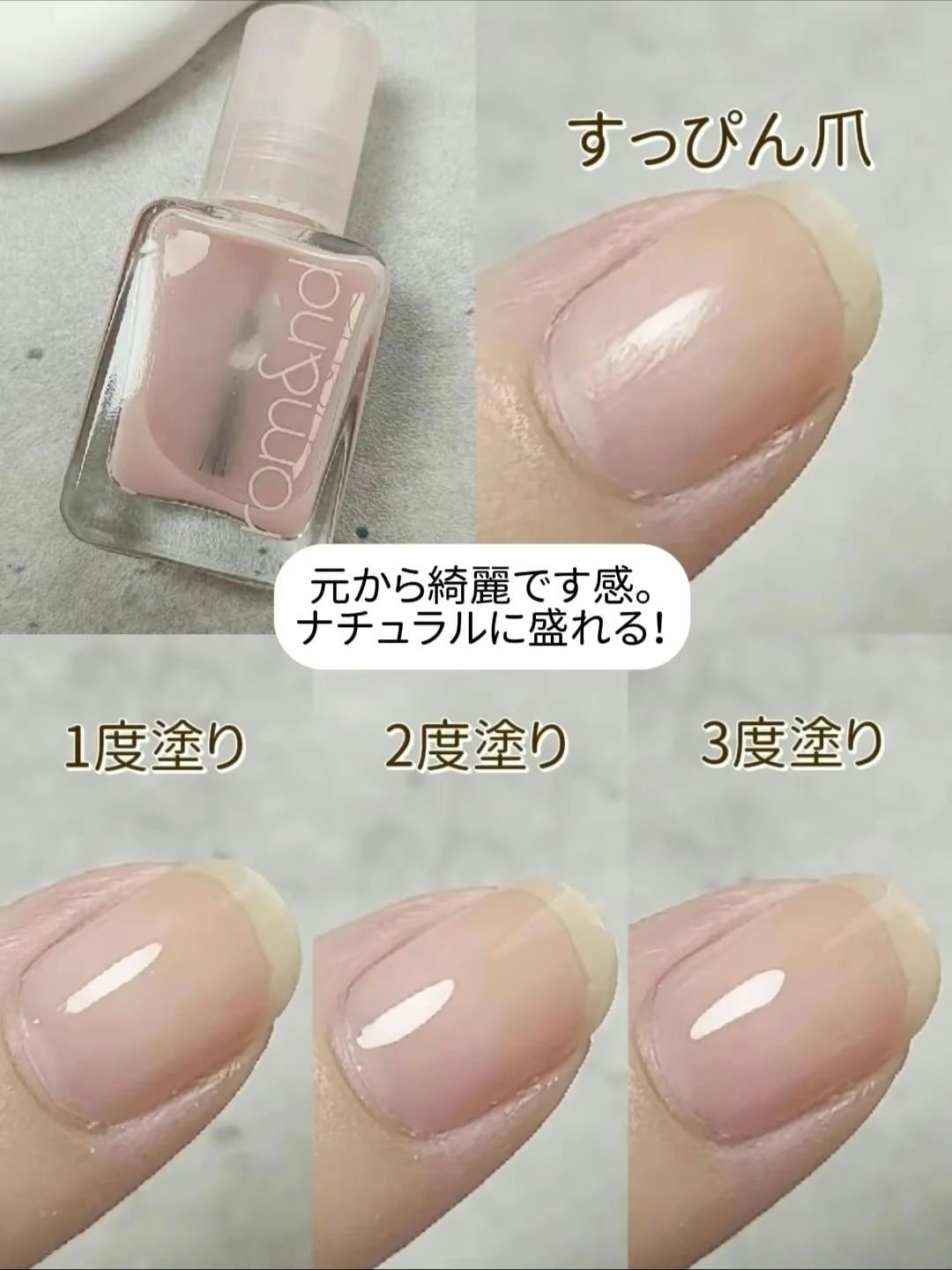 ムードペブル ネイル ハードナー/rom&nd/マニキュアを使ったクチコミ（2枚目）