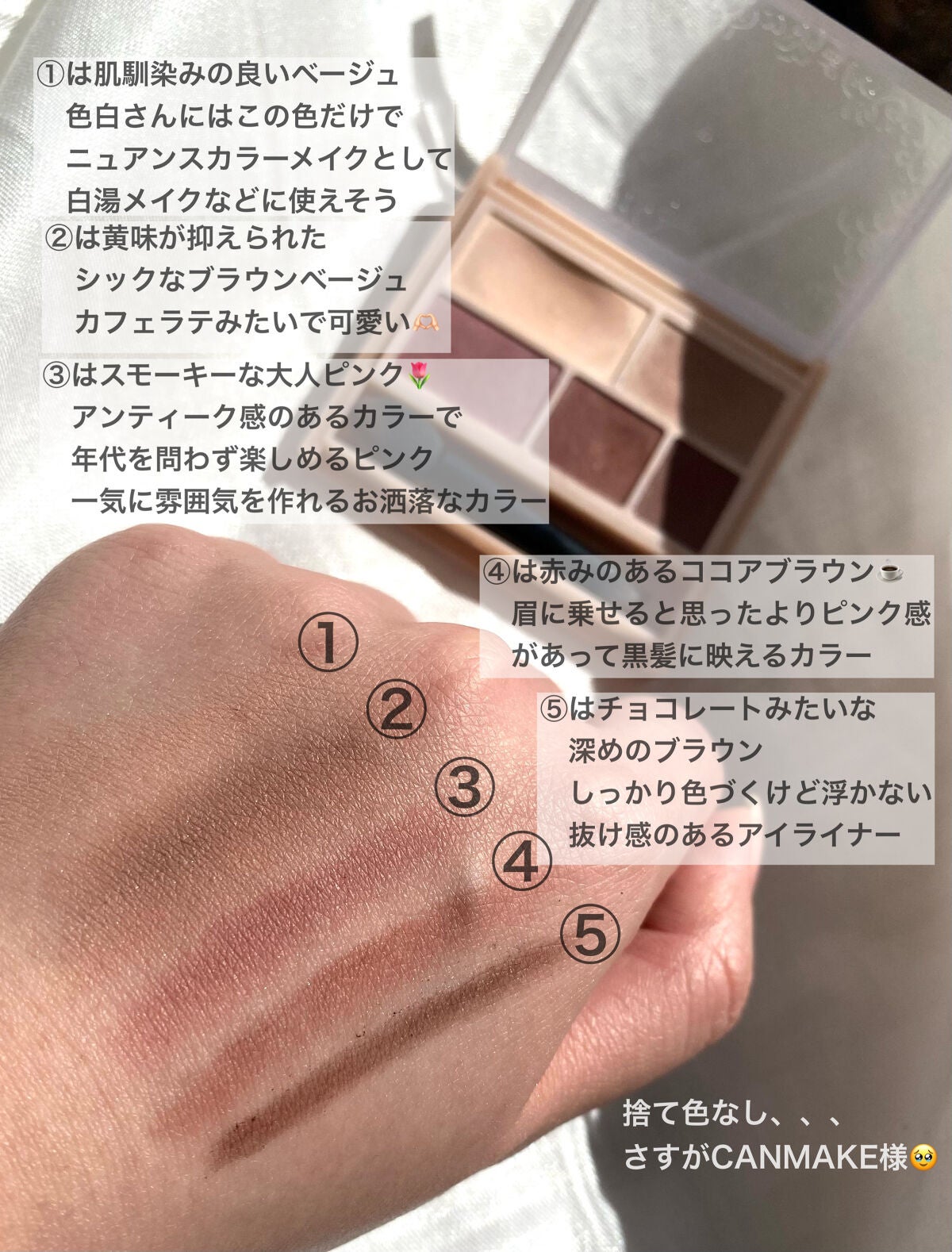 パーフェクトマルチアイズ/キャンメイク/アイシャドウパレットを使ったクチコミ(4枚目)