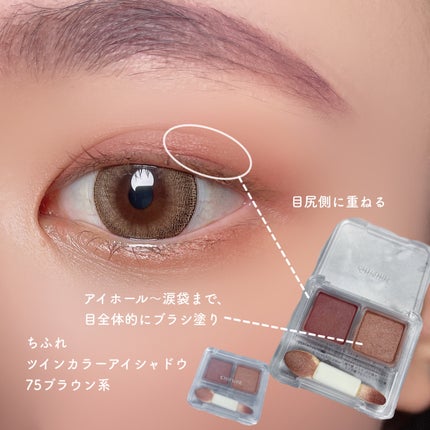 ツイン カラー アイシャドウ/ちふれ/アイシャドウパレットを使ったクチコミ(3枚目)