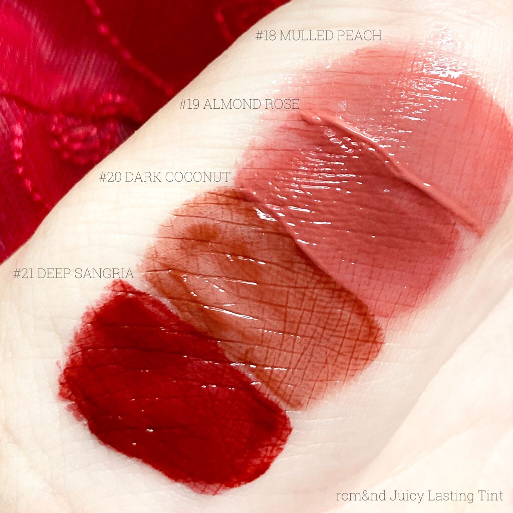 ジューシーラスティングティント/rom&nd/リップティントを使ったクチコミ（3枚目）