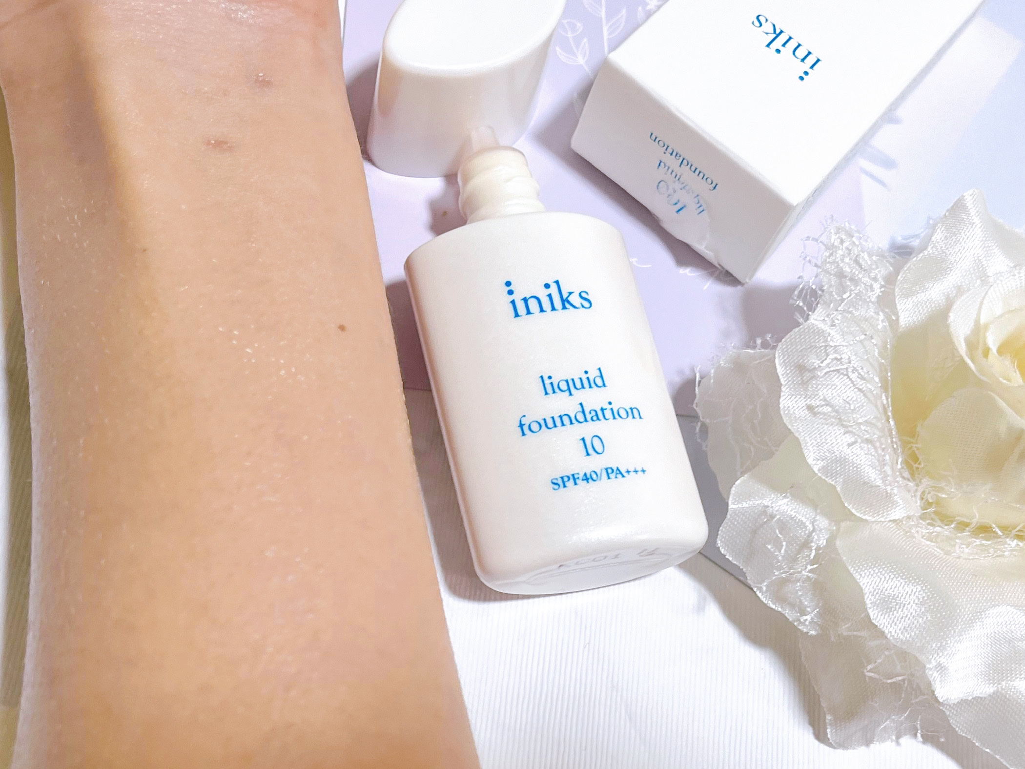 リキッド ファンデーション 10：ライトオークル/iniks/リキッドファンデーションを使ったクチコミ（3枚目）