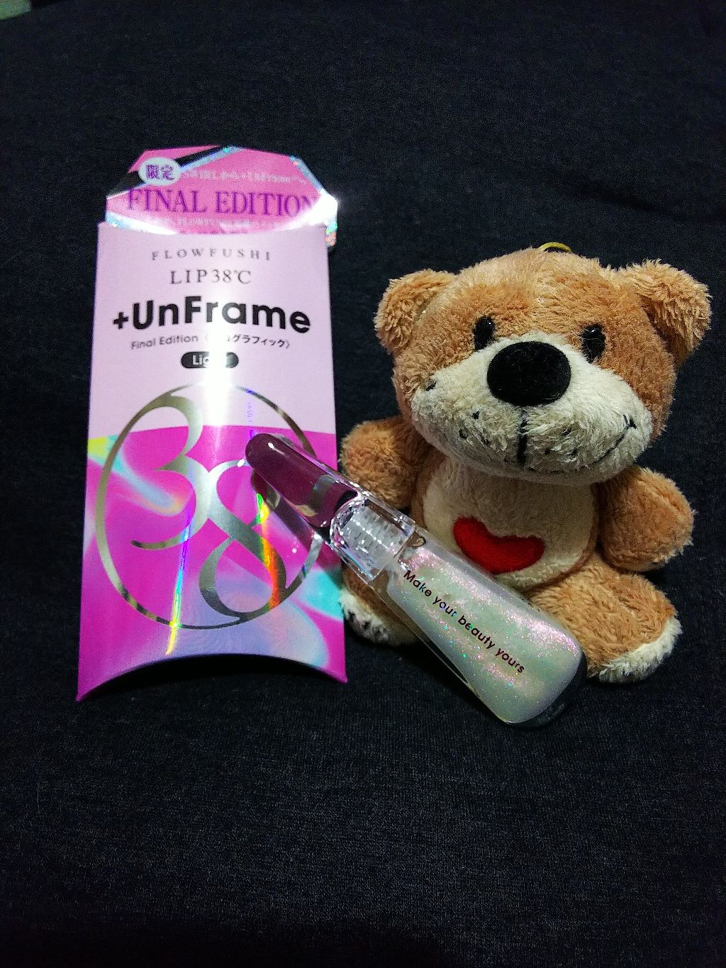 LIP38℃ +UnFrame<ホログラフィック>/UZU BY FLOWFUSHI/リップグロスを使ったクチコミ(1枚目)