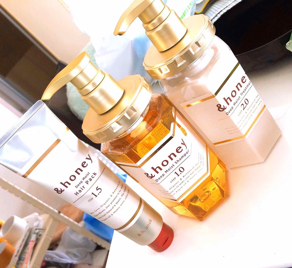 ディープモイスト シャンプー1.0／ヘアトリートメント2.0/&honey/市販シャンプーを使ったクチコミ（1枚目）