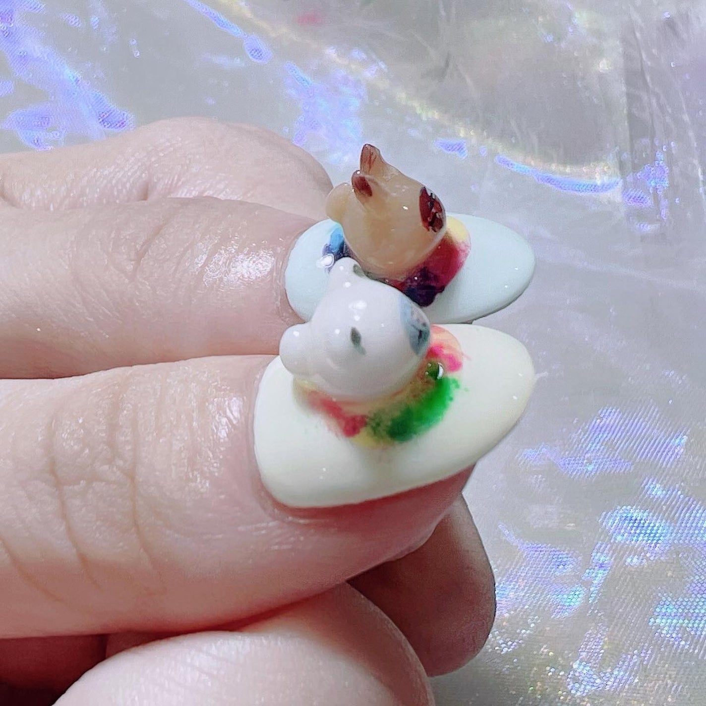 なかやまちえこ on LIPS 「💙💛⠀⠀まんまる可愛い⠀#nail#nails#nailart..」(7枚目)