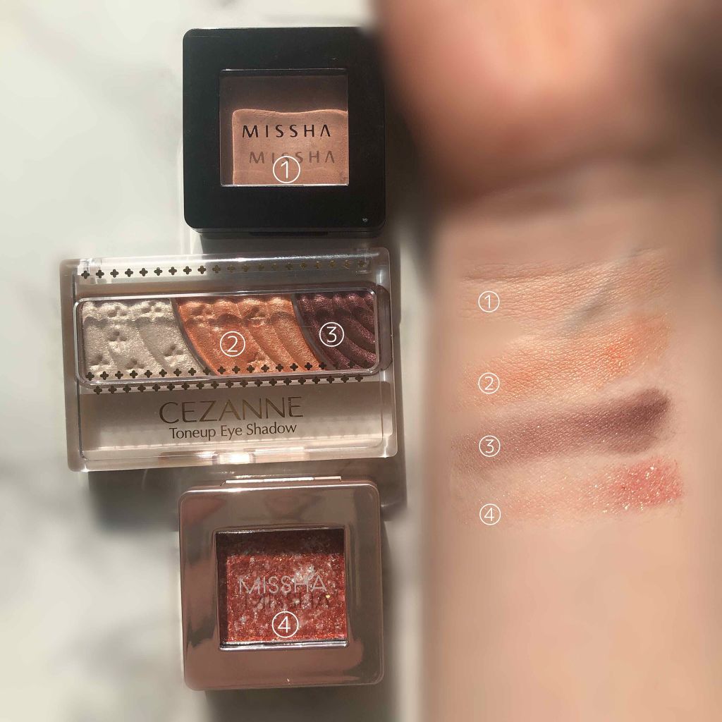 トーンアップアイシャドウ/CEZANNE/アイシャドウパレットを使ったクチコミ(4枚目)