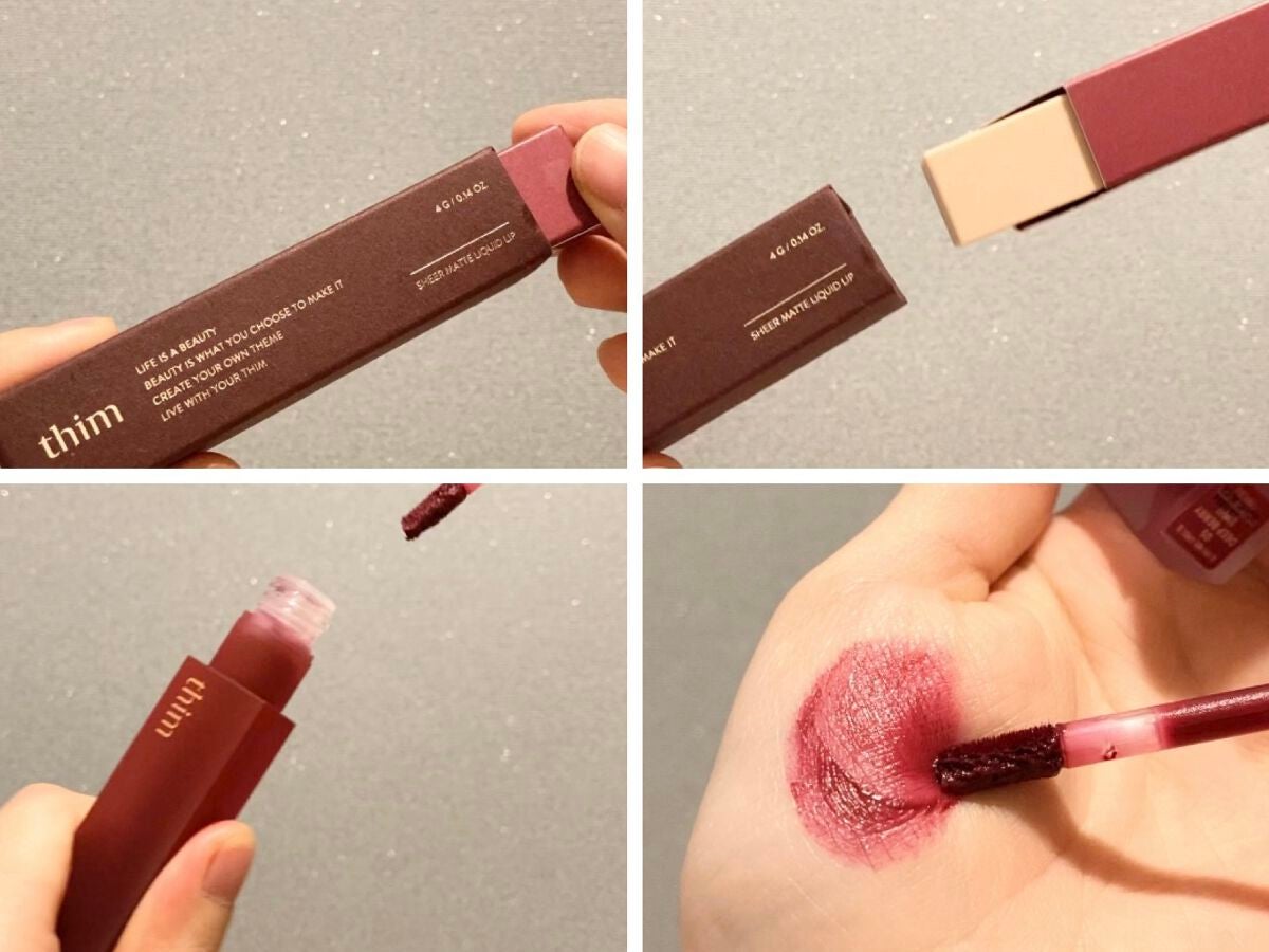 シアーマットリキッドリップ/thim/口紅を使ったクチコミ(4枚目)
