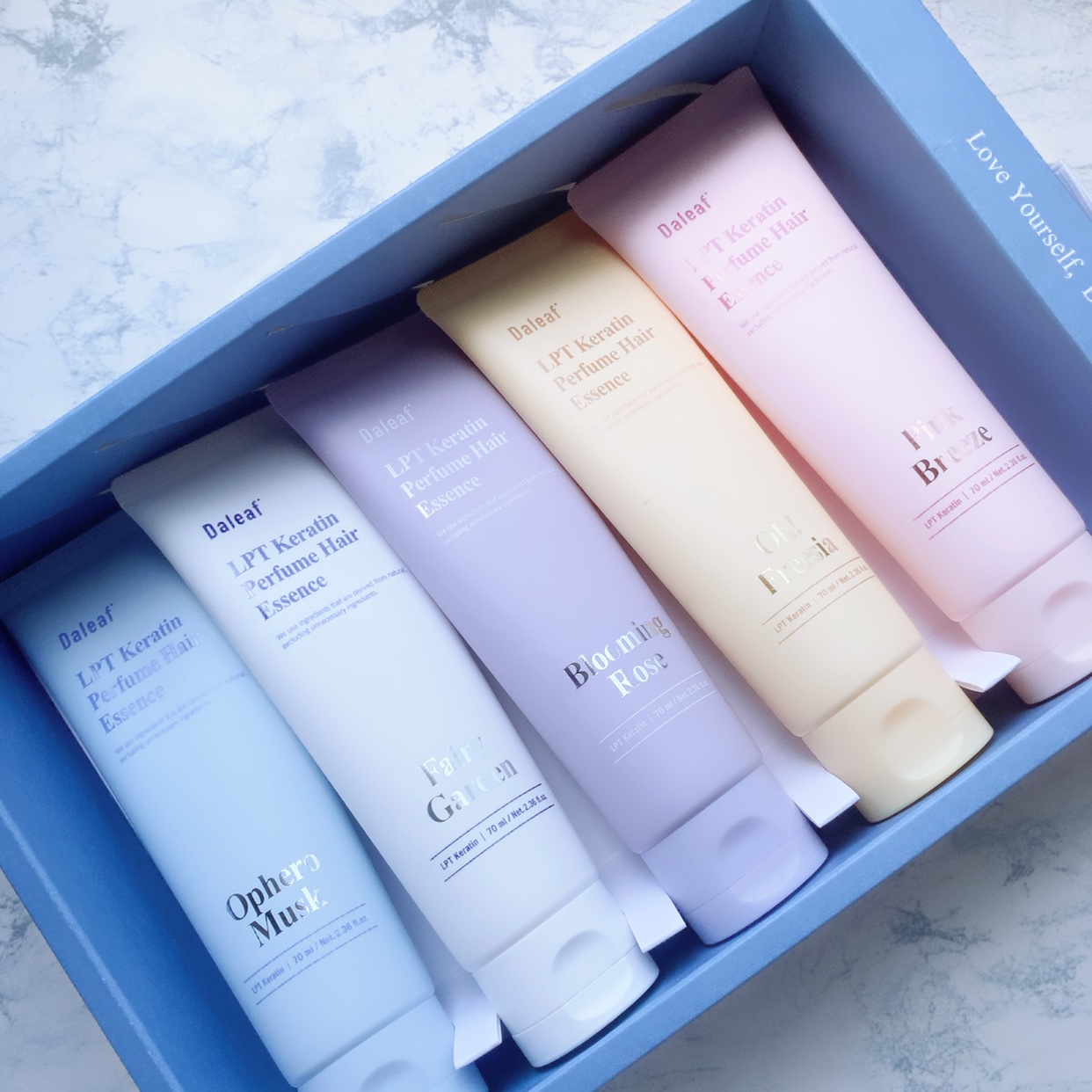 LPTパフュームヘアパックインミスト5点セット(Qoo10限定BOX)/Daleaf/ヘアミルクを使ったクチコミ（3枚目）