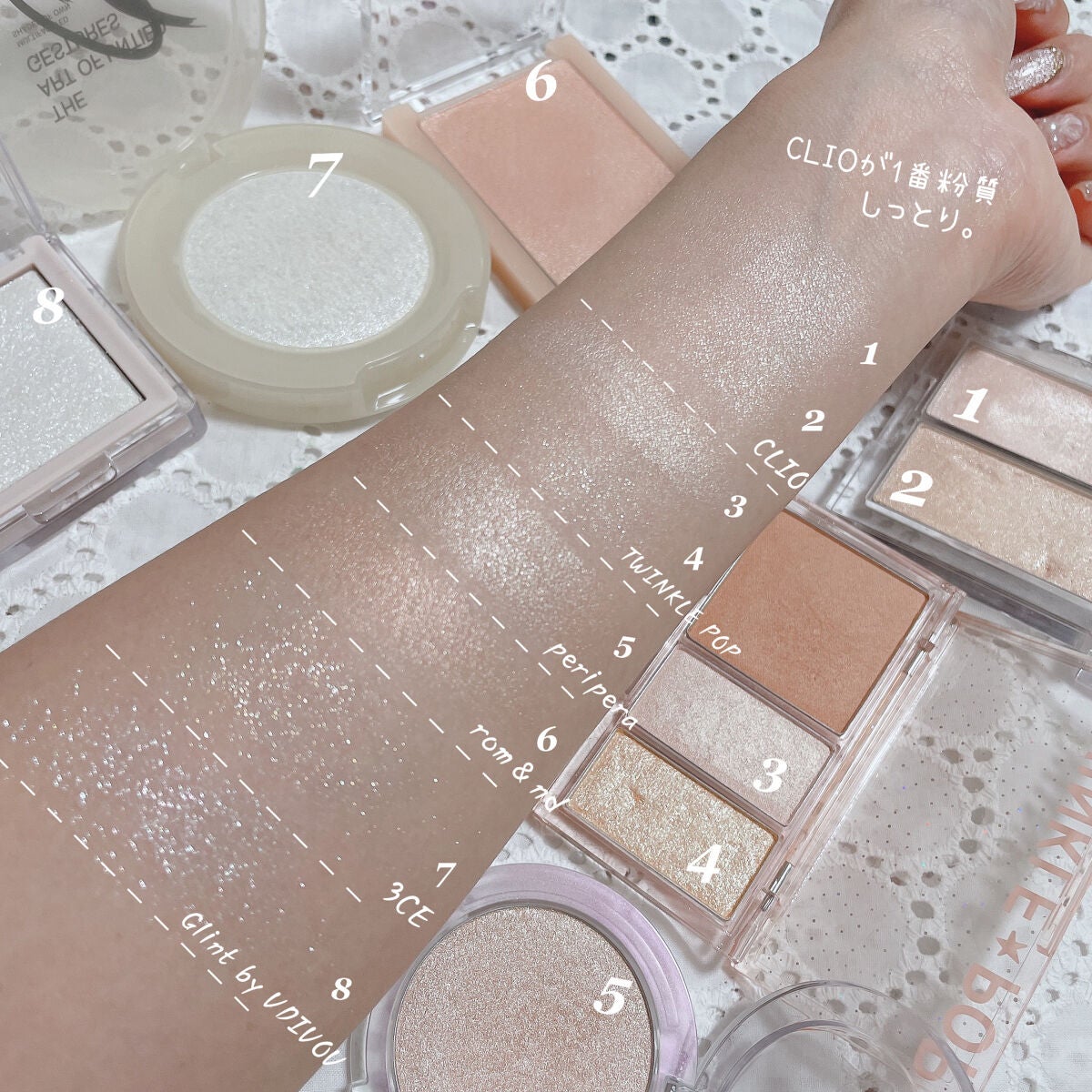 ヴェールライター/rom&nd/パウダーハイライトを使ったクチコミ(9枚目)