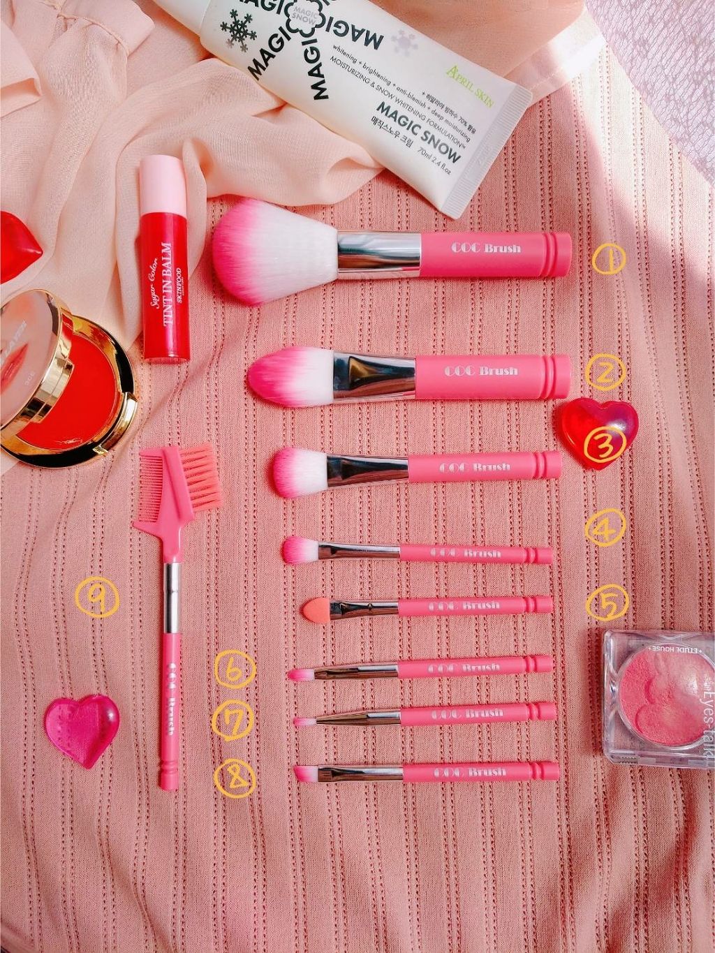 CORINGCOCORINGCO Takeout Brush Kit Make Up Brush Pink Collection