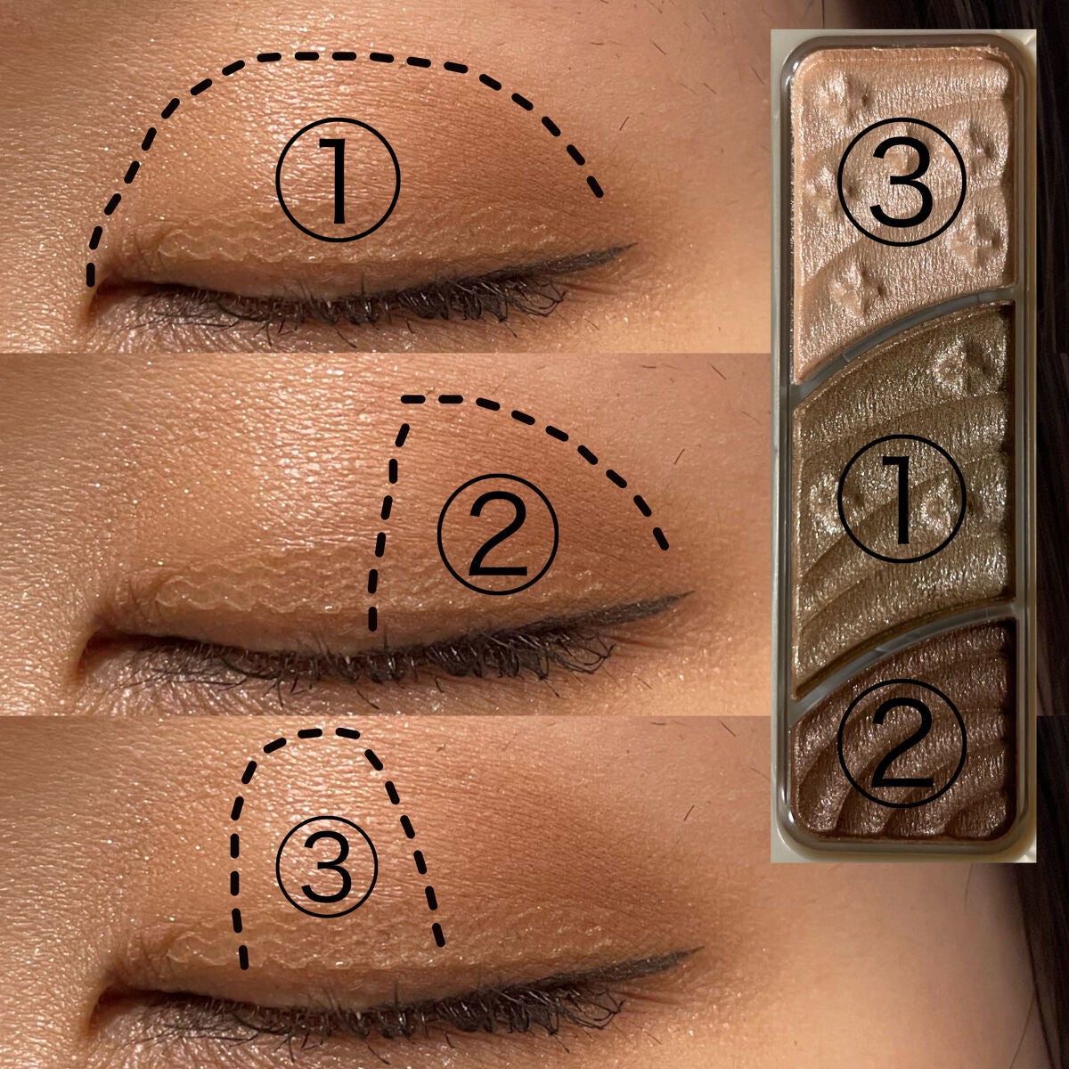 トーンアップアイシャドウ/CEZANNE/アイシャドウパレットを使ったクチコミ(3枚目)