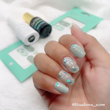 ネイルフィット ジェルネイルシール エマラルドグリーンシェル/GELATO FACTORY/ネイルシールの画像